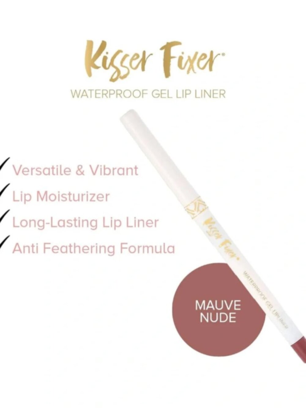 Belle Beauty Mauve Nude Gel Lip Liner – Waterproof, Cruelty Free